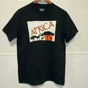Gildan Black Africa Graphic T-Shirt